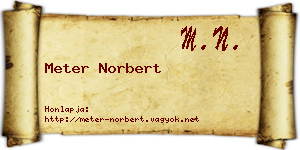Meter Norbert névjegykártya